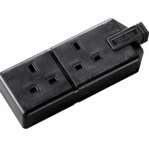 Permaplug ELS132B 13A 2-Gang Socket - BLACK