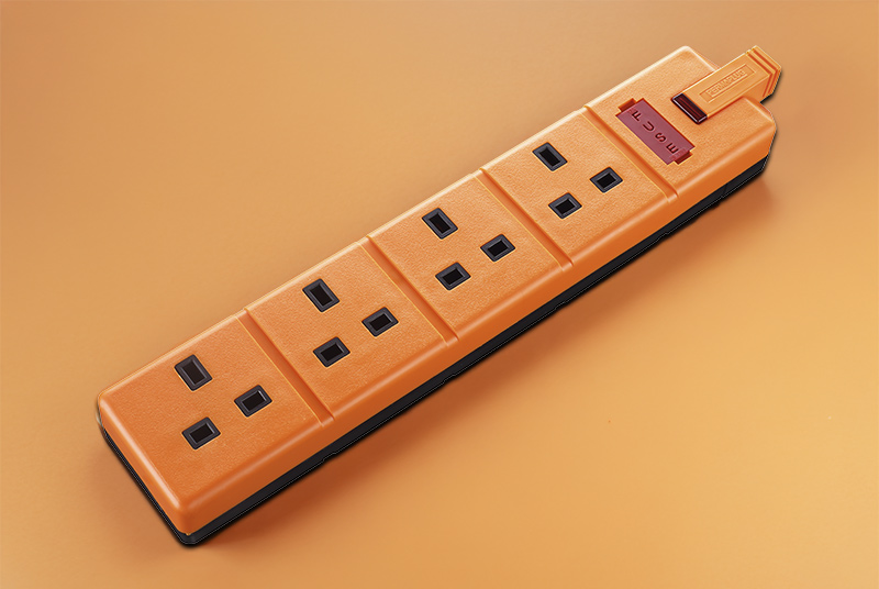 Masterplug Permaplug ELS134O 13A 4-Gang Socket - ORANGE