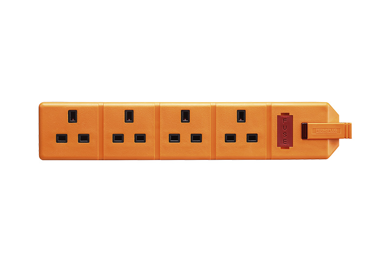 Masterplug Permaplug ELS134O 13A 4-Gang Socket - ORANGE - Image 3