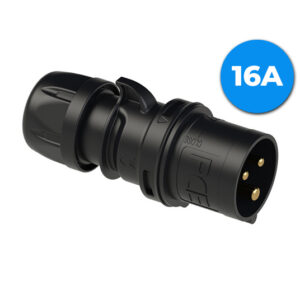 PCE 013-6x 16A Plug - BLACK