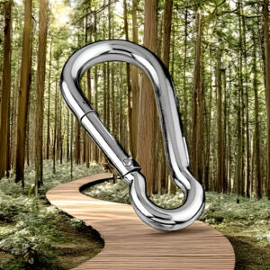 Zinc Plated Steel Snap Hook Carabiner Clip - 8MM