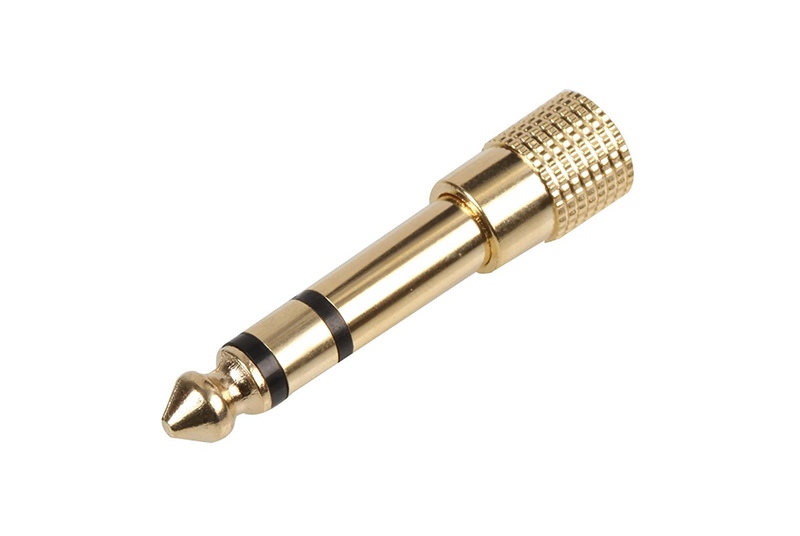 3.5mm to 6.35mm Stereo Jack Plug Adaptor - GOLD